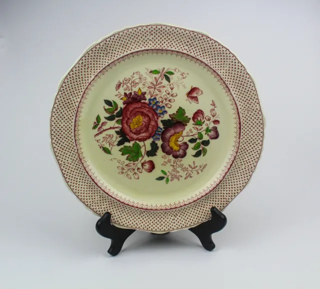 💥 MASON'S Paynsley Pink Ironstone Flowers 12" Round Platter/Chop Plate