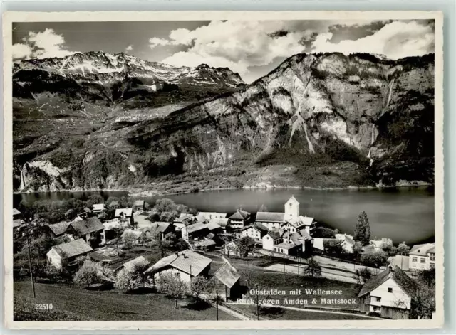 10596211 - Obstalden mit Wallensee Blick gegen Amden und Mattstock