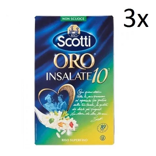 3x Riso scotti Oro Insalate superfeiner Reis 1 Kg Italienisch Parboiled