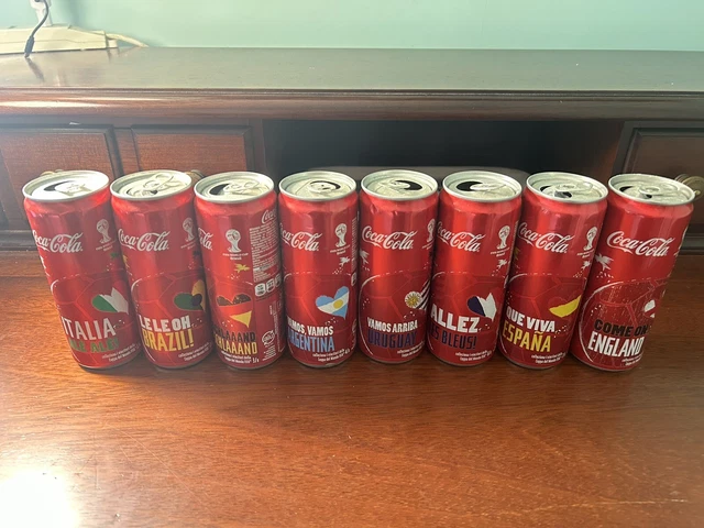 SERIE COMPLETA  8 lattine World cup mondiali brasile 2014 coca cola coke cans