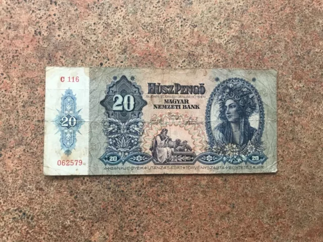 HUNGARY 20 PENGO  Banknote 1941