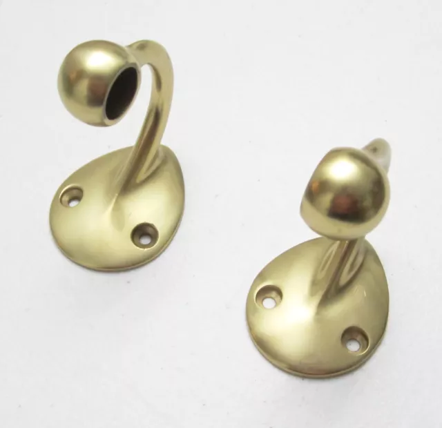 New Rejuvenation LINFIELD BRACKETS for SINGLE TOWEL BAR, Aged Brass Finish
