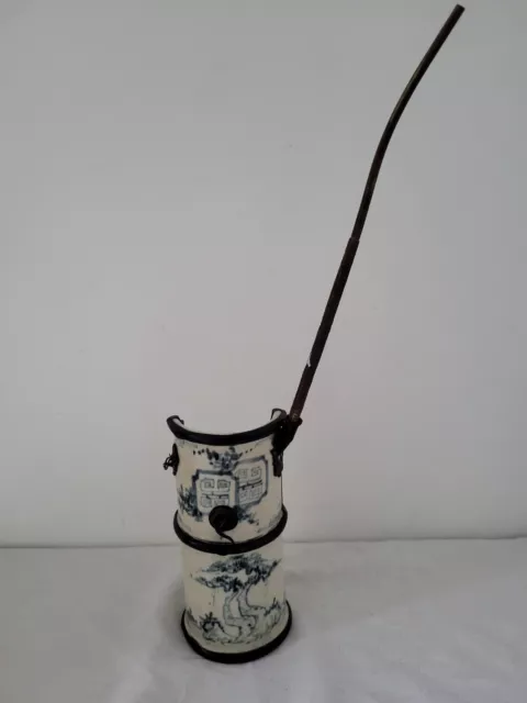 Pipe a eau faïence Peinte Bleu Asia China antique Porcelaine China Asie