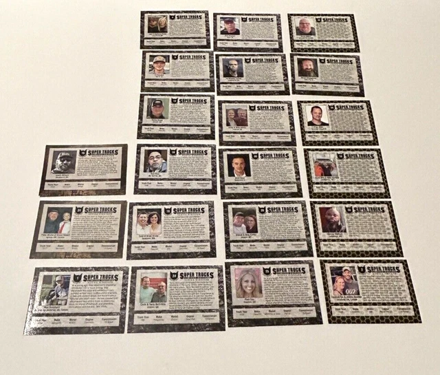 CARDS CAT SCALE Super Trucks Limited Edition Trading Cards Lot of 21