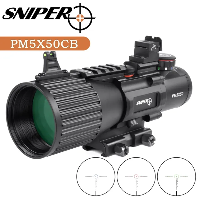 Sniper PM5X50 Prism Scope ACOG scope with Red/ Green Illuminated reticle