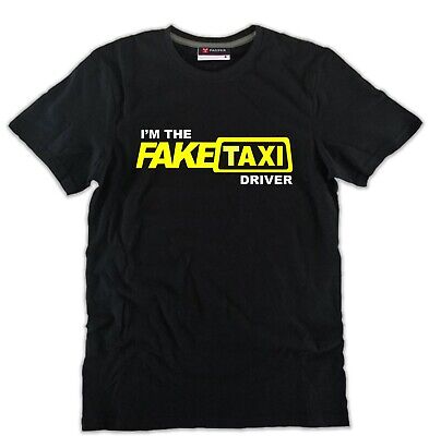 tshirt i'm the fake taxi driver uomo nera ottimo cotone idea regalo simpatico