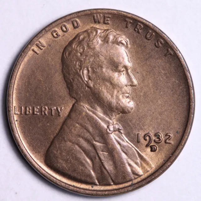 1932-D Lincoln Wheat Cent Penny CHOICE BU UNC MS FREE SHIPPING E826 KEL