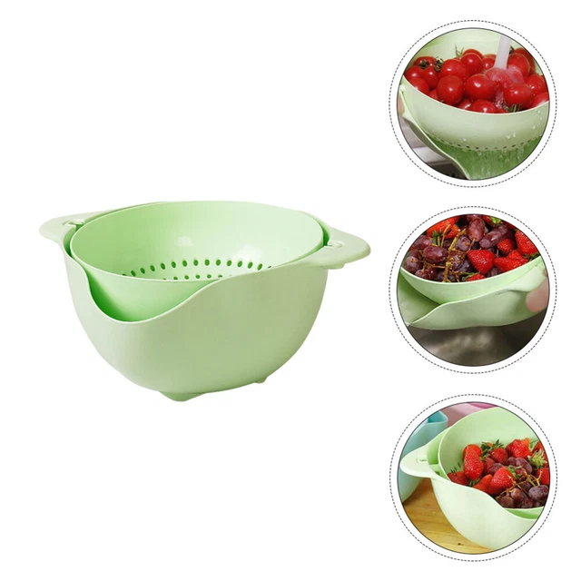 Set 2 Scolapasta In Acciaio Inox 304 Con Ciotola Per Risciacquo Riso E Verdure 22 Cm - Filtri Per Alimenti Lavabili E Antiossido - 2