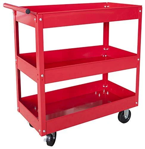 400 LBs Capacity 3 Shelf Steel Service Utility 400 LBs 3 Shelf Service Cart