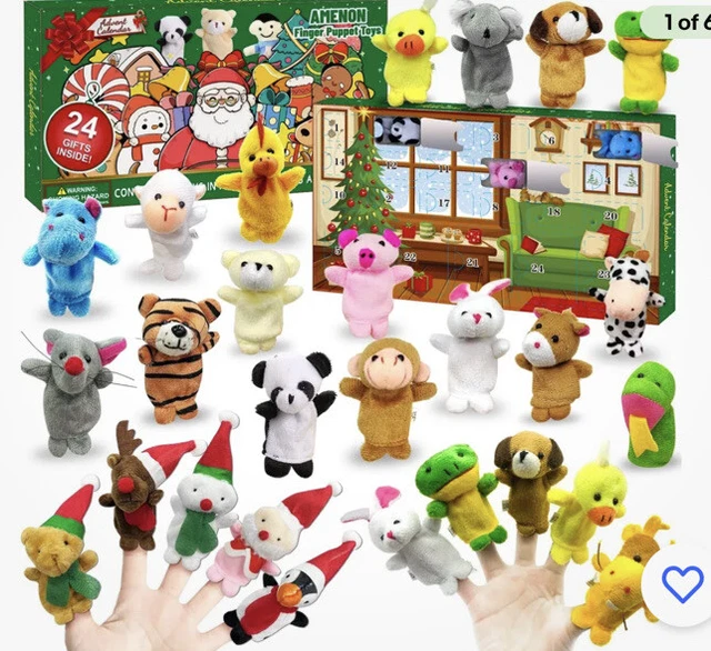 AMENON CHRISTMAS ADVENT Calendar 2023 Plush Finger Puppets Toys for