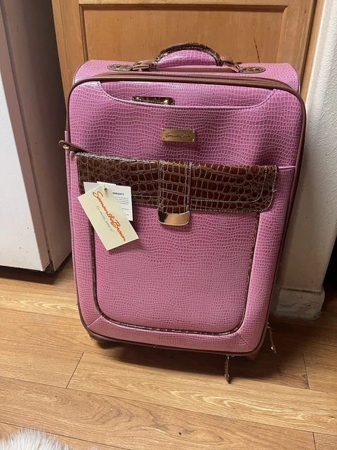 SAMANTHA BROWN classic CROC EMBOSSED 25" SPINNER WHEELED RADIANT ORCHID/CAMEL 3