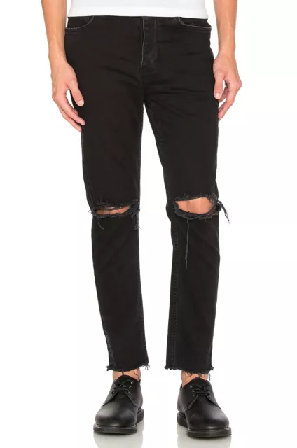 Ksubi Men's Black Beard Chitch Chop Distressed Jeans $215 NWT