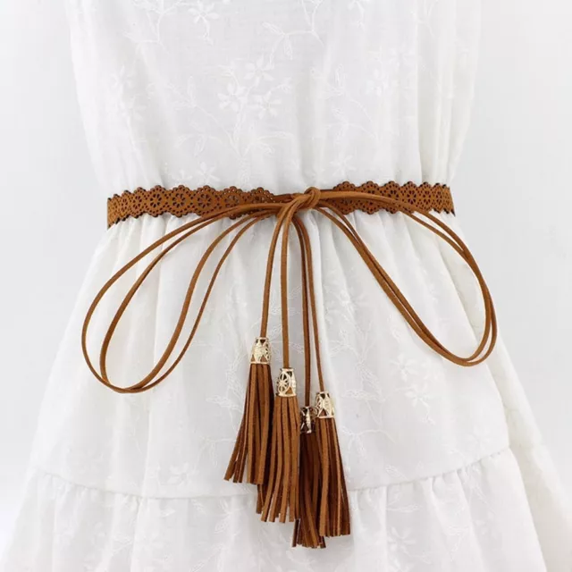 Braided Tassel Thin Belt Women Waist Chain Girls Waist Rope Dress Waistbands