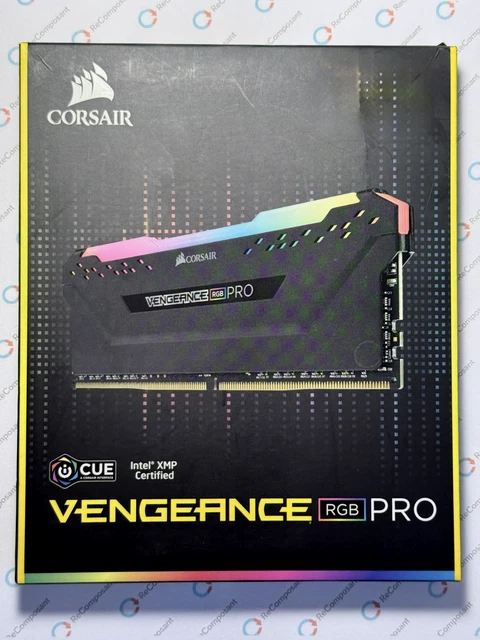 Corsair Vengeance RGB Pro 32 Go (2x16 Go) DDR4 3200 MHz C16 - Mémoire Bureau Noire Avec Éclairage RGB