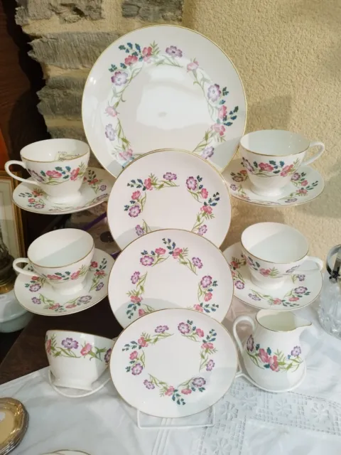 Ancien Service Thé Wedgwood 4 Tasses Et Service Dessert 4 Assiettes Et Plat Old