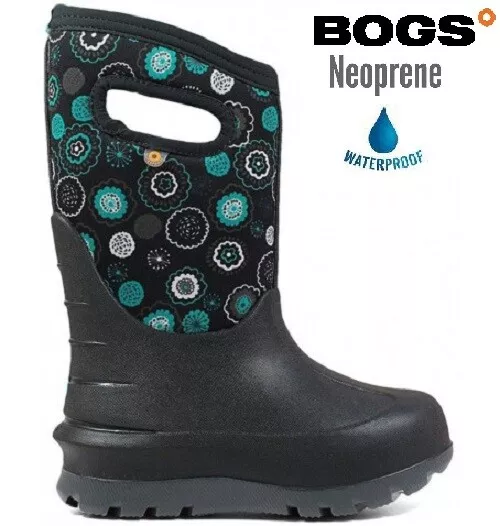 BOGS Kids Womens Winter Boots Waterproof Neoprene Rain Muck Wellingtons Girls Sz