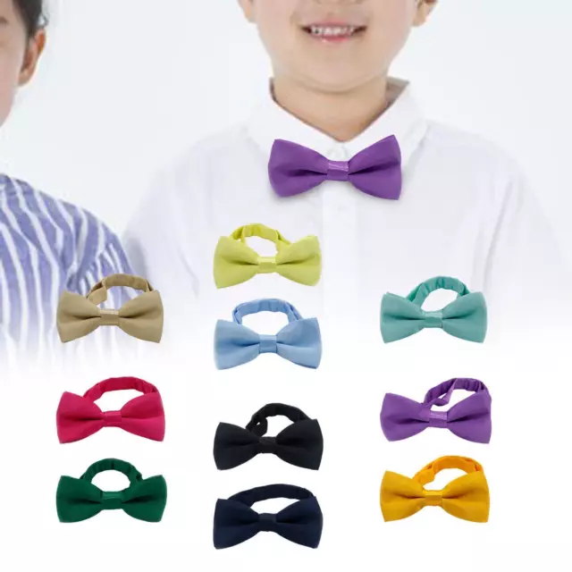 Tuxedo Bowties Pre Tied Bow Tie Solid Color Fashionable Kids Bow Tie Adjustable