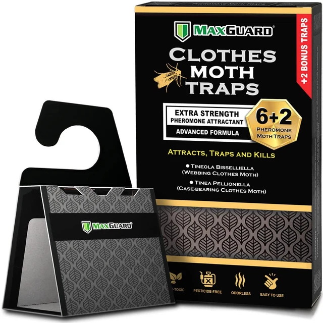 Maxguard Clothes Moth Traps (6+2 Free Traps) with Extra Strength Pheromones