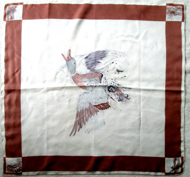 Foulard Vintage En Soie LOREDANO - Dimensions 76 X 80 Cm - Ton Bleu - Occasion