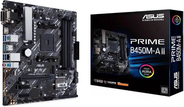 ASUS PRIME B450M-A II,Scheda Madre Micro ATX AMD B450(Ryzen AM4), M.2,HDMI/DVI-D