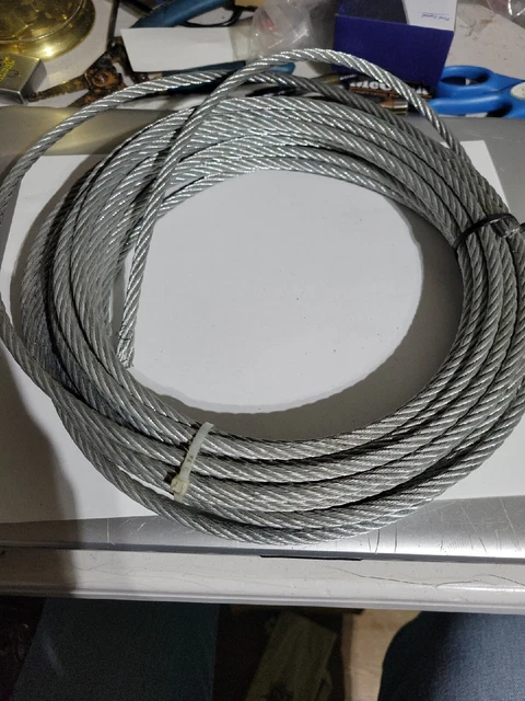 1/4& GALVANIZED AIRCRAFT Cable Steel Wire Rope (30 To 35 Feet) $18.00 ...