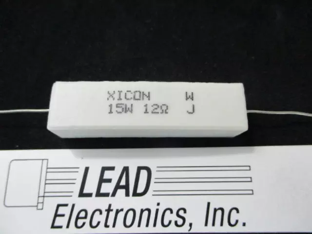 Xicon RESISTOR 15 WATT 12 OHMS CERMET WIREWOUND FLAMEPROOF CR15-12 ohms