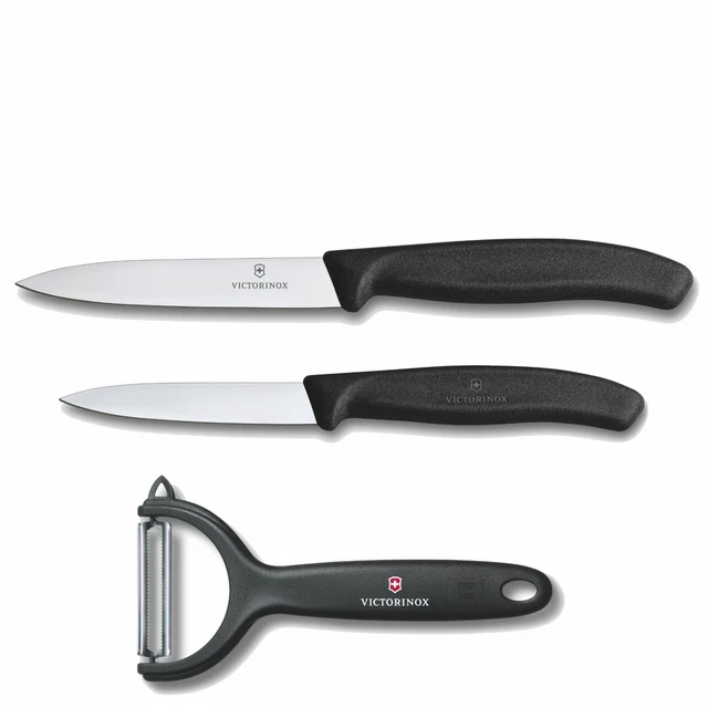VICTORINOX Küchenset 3tlg. Gemüsemesser  Küchenmesser Y Schäler  / schwarz