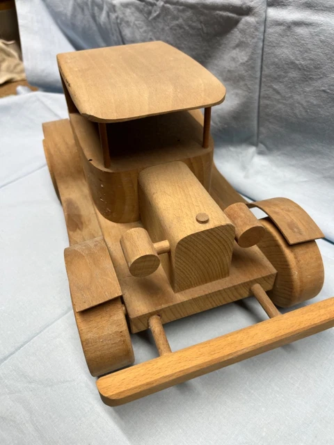 Jouet à tirer en bois vintage - Champignon - 1960