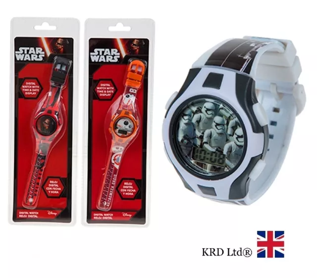 STAR WARS Force Awakens DIGITAL SPORTS WATCH Time Date Display Christmas Gift UK