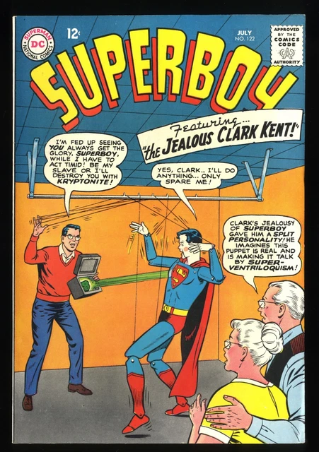 Superboy #122 FN/VF 7.0 White Pages Jealous Clark Kent! DC Comics 1965