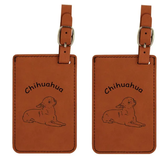L2109 Chihuahua Laying Down Luggage Tags 2Pk FREE SHIPPING 200 Breeds Available