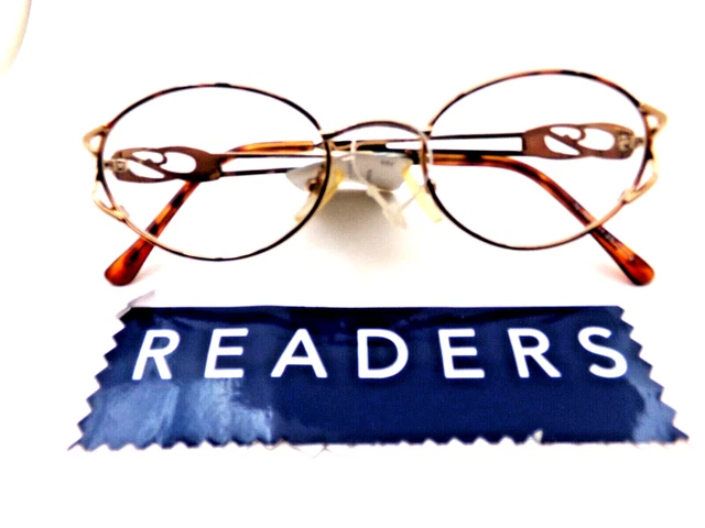 1 pr Reading Glasses Branded readers Art deco style glamour frames Power +1.25