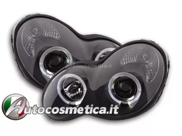 Coppia fari fanali anteriori Angel Eyes per Mercedes Classe C W203 2000-2007 020