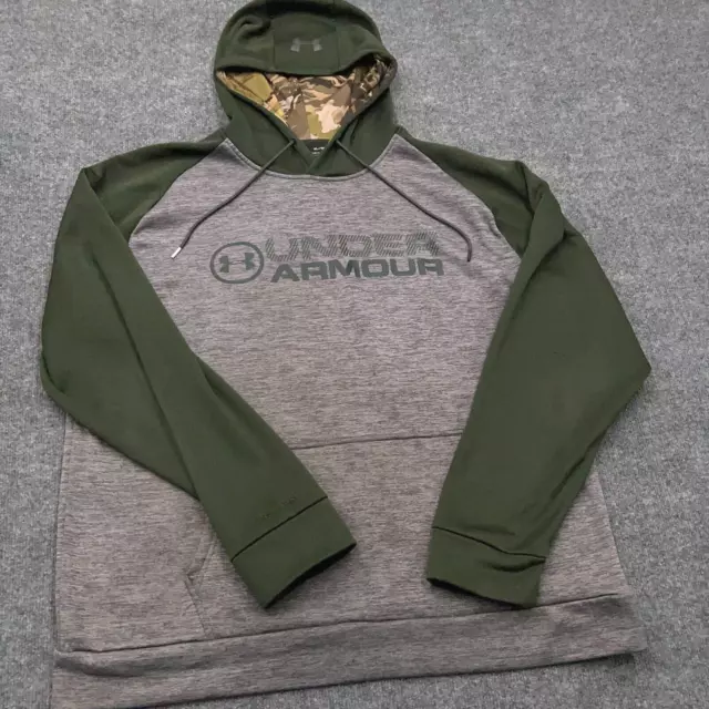 UNDER ARMOUR Storm Hoodie Cold Gear Green Gray Camo Men's XL Loose