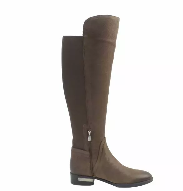 Vince Camuto Wide Calf Tall Shaft Leather Boots Pardonal Taupe Brown - NEW