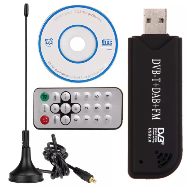 USB2.0 Digital DVB-T SDR+DAB+FM HDTV TV Tuner Receiver Stick HE RTL2832U+FC0012