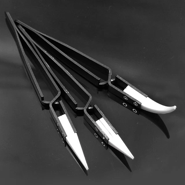 3pcs Durevole Non Conduttivo Ceramica Reverse Pinzetta 135-140mm Contaminazione