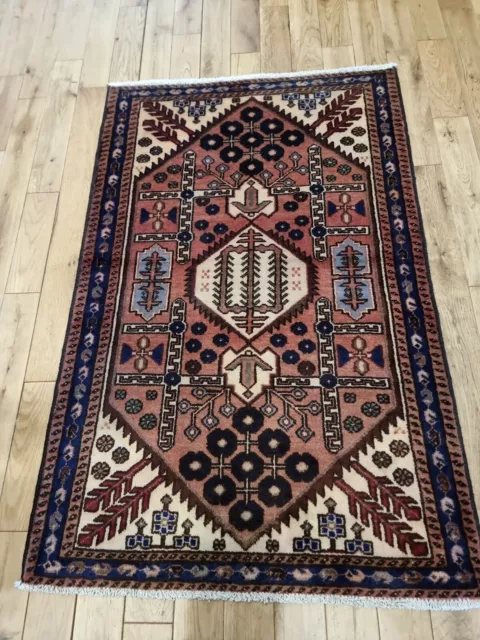 Old Vintage Hand Made Traditional Oriental Shahsevan  Carpet 130cm x 85cm