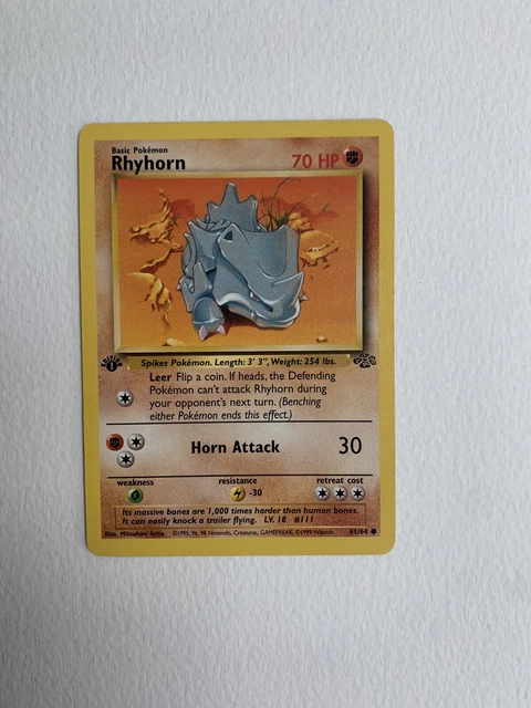 Pokémon TCG Rhyhorn Jungle 1st Edition Common 61/64