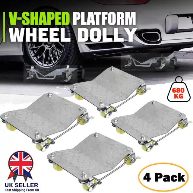 Car Moving Dolly Wheel Tire Dollies 4PCS Heavy Duty Skate Auto Repair 6000LB Set