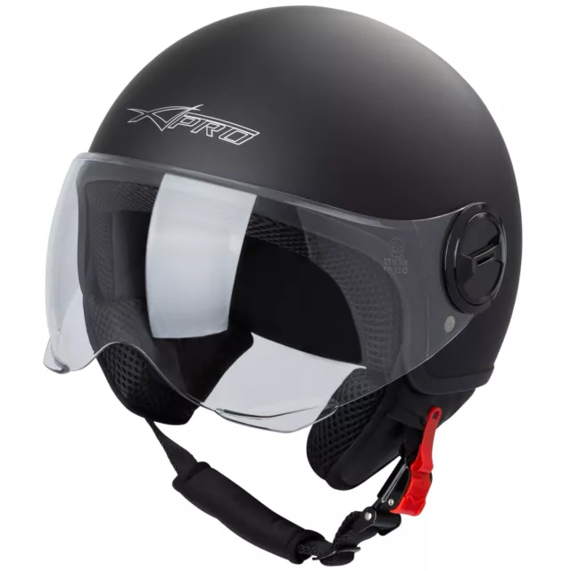 Casco Scooter Jet Demi Moto Omologato ECE 22-06 Avio SonicMoto Nero Opaco