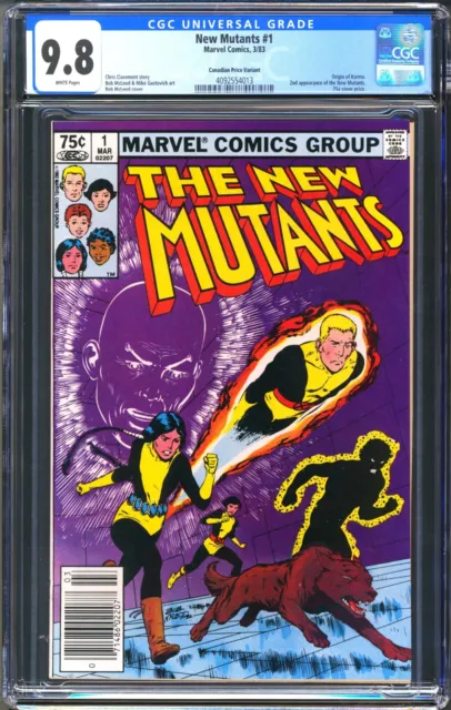 New Mutants #1 - Cgc 9.8 - .75 Newsstand Cpv Canadian Price Variant