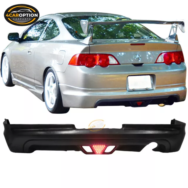 Fits 02-04 Acura RSX Coupe 2Dr Mug Style Rear Bumper Lip With LED Brake Light