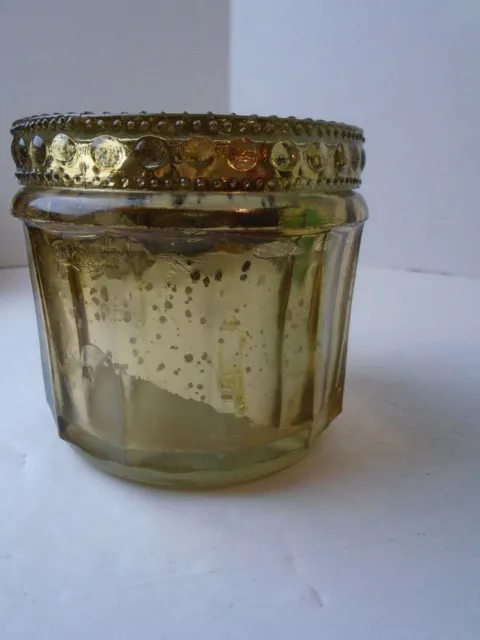 Vintage Cut Glass Dresser Powder Jar Kaleidescope Effect Lid