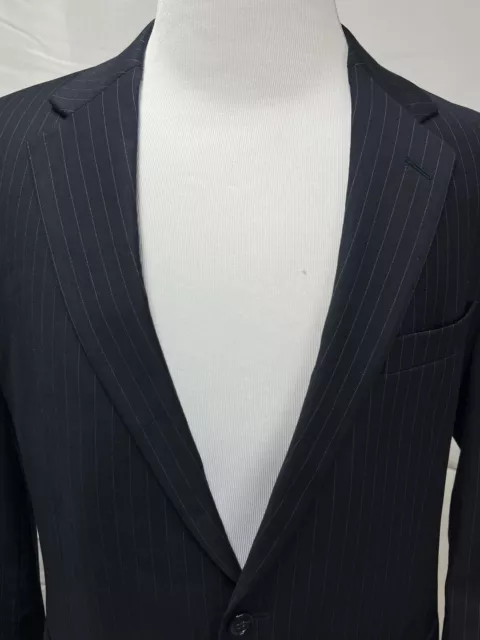 Jos. A. Bank Navy Blue Twill Pinstripe Wool 44R Blazer 39 Pants Executive Suit 3