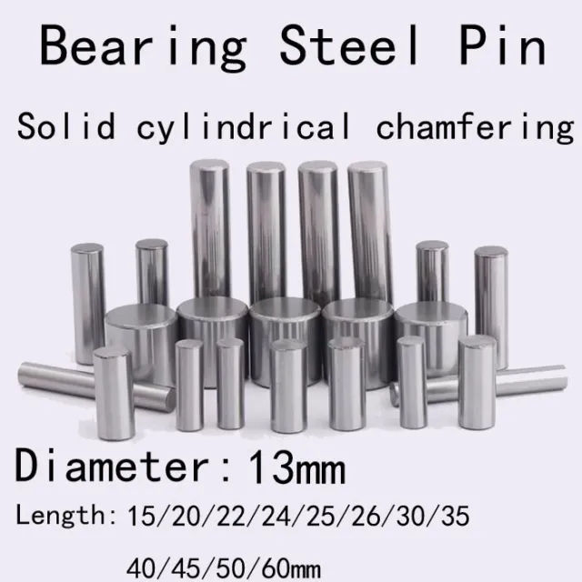 13mm Dia Bearing Steel Pin Solid Cylindrical Chamfering Dowel Pins 15mm-60mm L