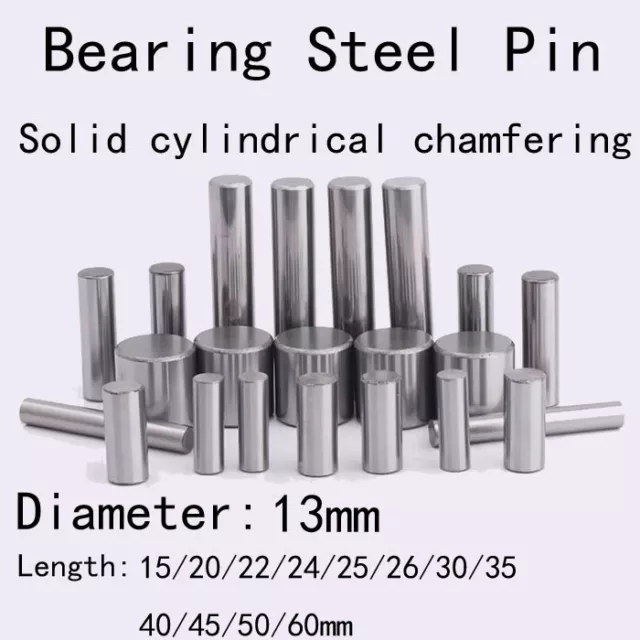13mm Dia Bearing Steel Pin Solid Cylindrical Chamfering Dowel Pins 15mm-60mm L