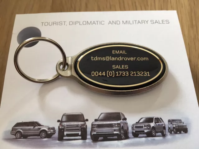 Genuine Land Rover TDM Go Beyond Keyring, Black + Silver. New Old Stock. 2