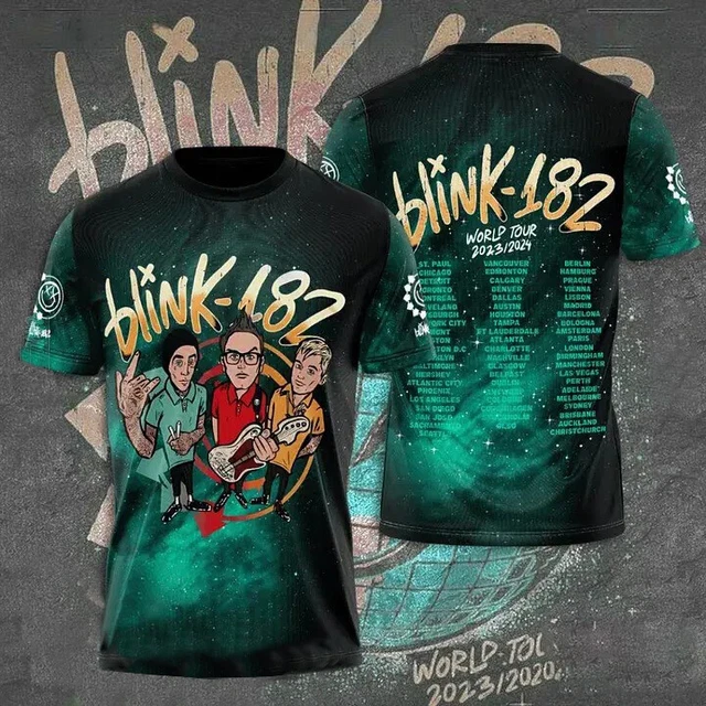 RARE!! BLINK182 BAND World Tour 2023 2024 3D TShirt Unisex S5XL Gift
