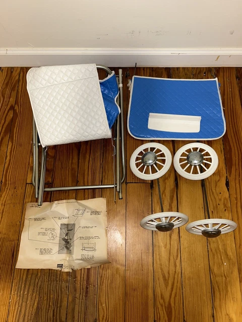 New Open Box Vintage Antique Baby Doll Stroller Carriage South Bend Toys Blue New Open Box Vintage Antique Baby Doll Stroller Carriage South Bend Toys Blue